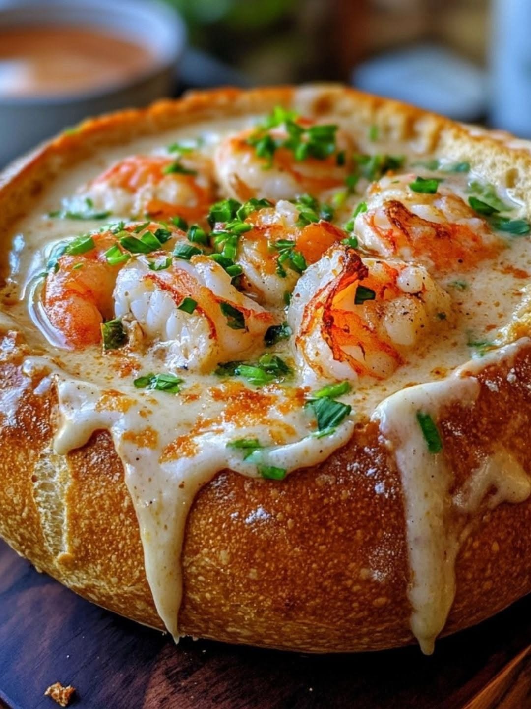 Creamy Shrimp Chowder in a Bread Bowl