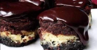 Bailey's Irish Cream Mini-Cheesecakes with chocolate ganache glaze