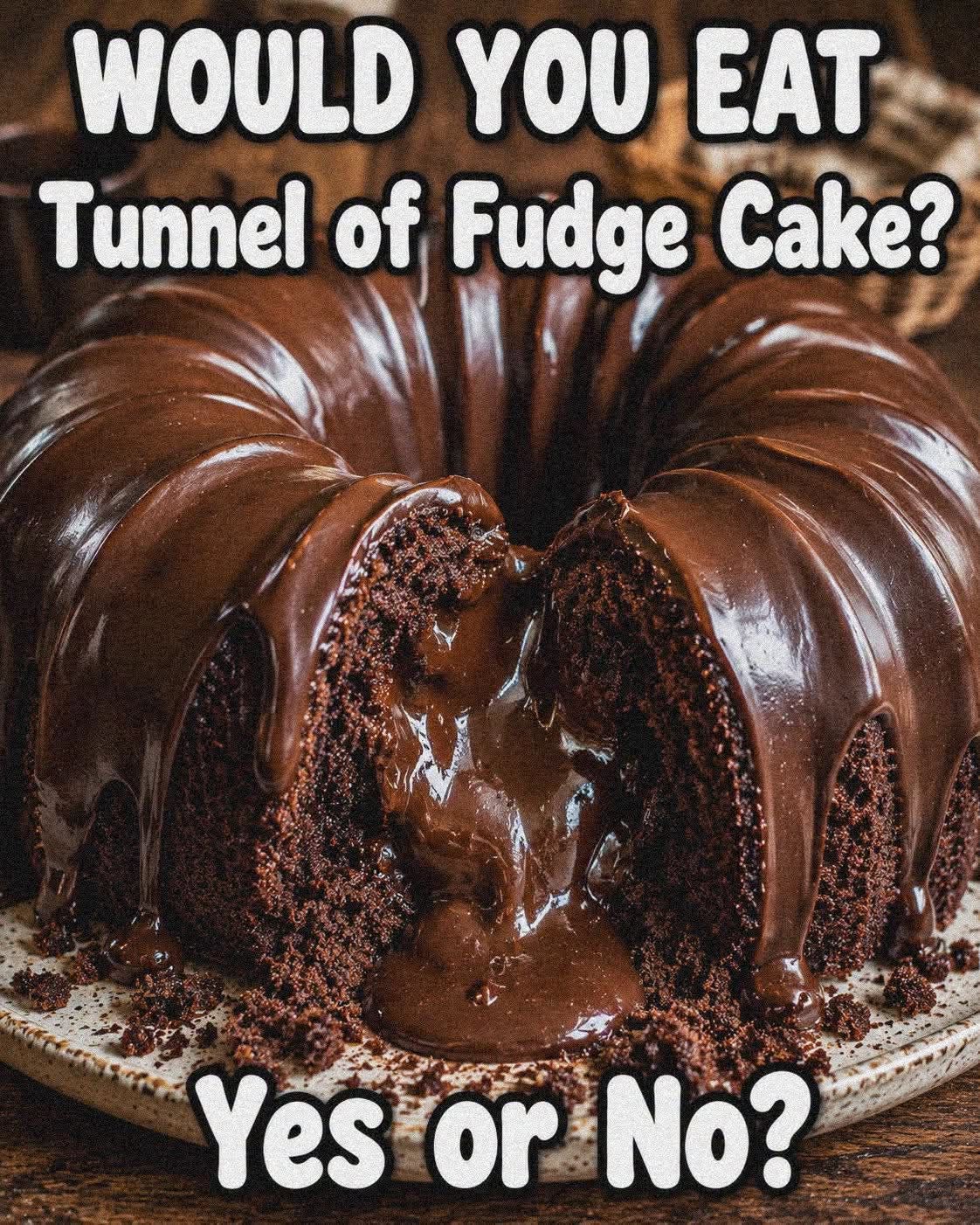 Tunnel of Fudge Cake — chocolate Bundt with molten fudge center