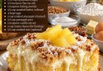 Hawaiian Pineapple Cake with cream cheese frosting, coconut and pineapple