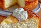 Creamy Japanese-Style Cotton Cheesecake — tall, jiggly soufflé cheesecake