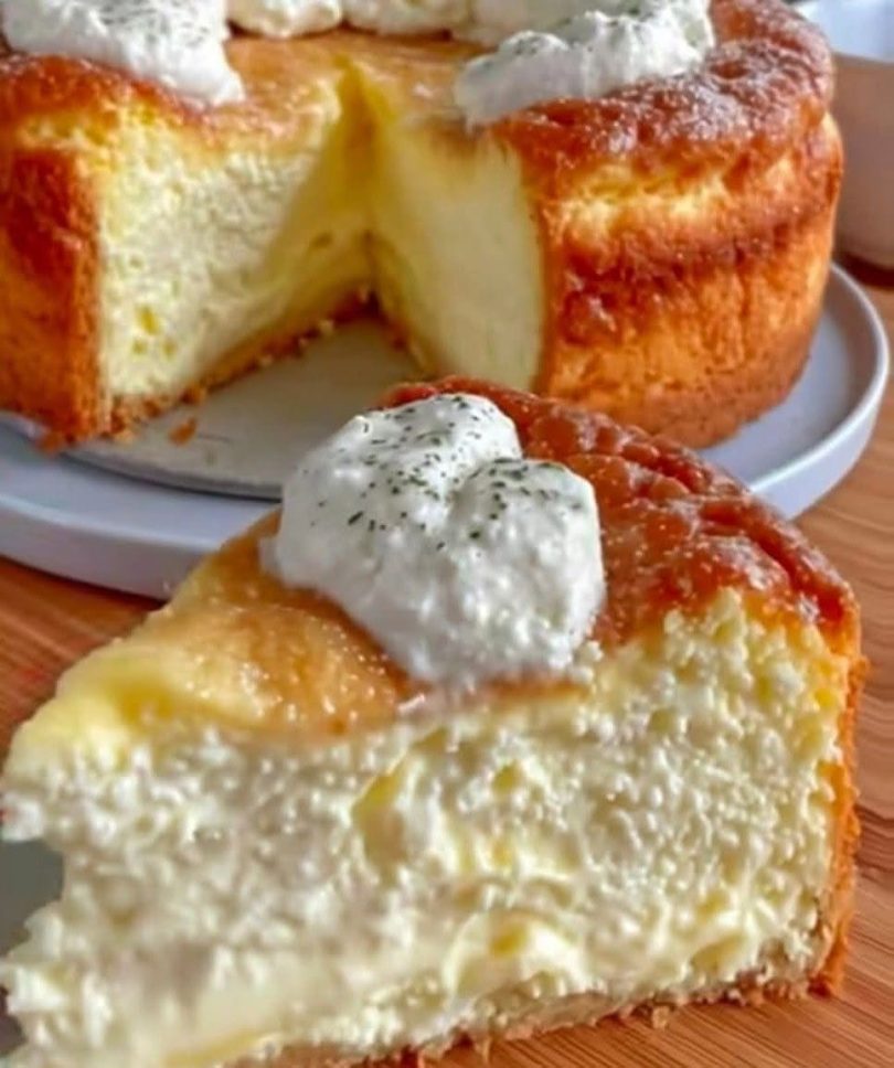 Creamy Japanese-Style Cotton Cheesecake — tall, jiggly soufflé cheesecake