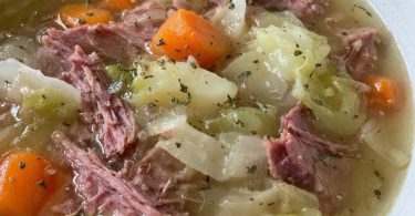 Easy Corned Beef Soup with cabbage, potatoes and carrots